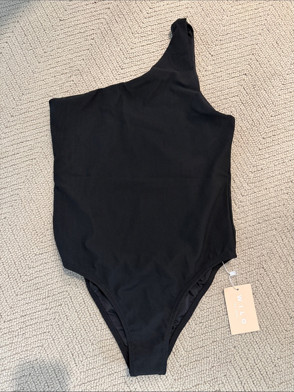 Willow Black One-Shoulder Kids One-Piece Swimsuit